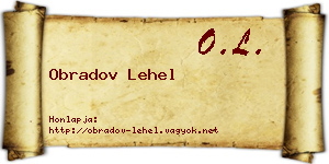 Obradov Lehel névjegykártya